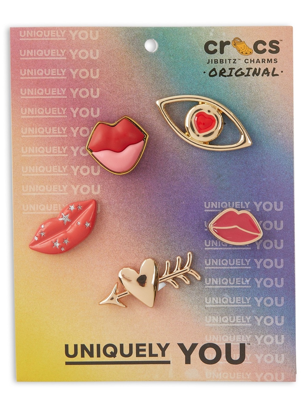 Crocs Multi Valentines Lips 5 Pack Jibbitz NEW